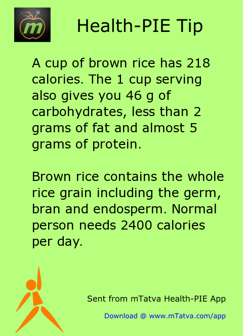 a cup of brown rice has 218 calories the 1 cup serving also gives you 122.png