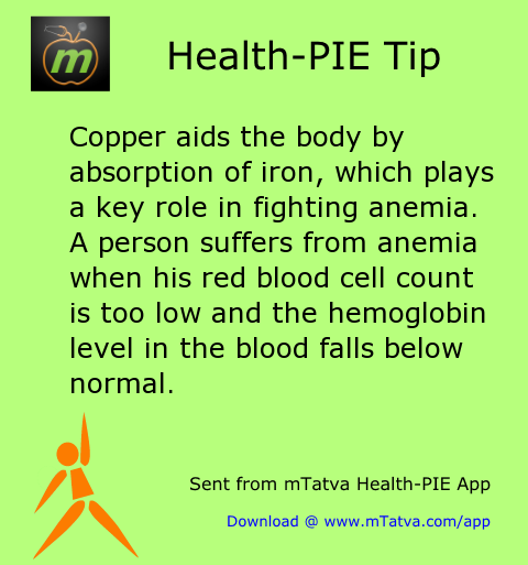 copper aids the body by absorption of iron which plays a key role in fighting 249.png