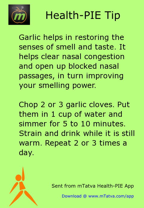 garlic helps in restoring the senses of smell and taste it helps clear nasal congestion 211.png