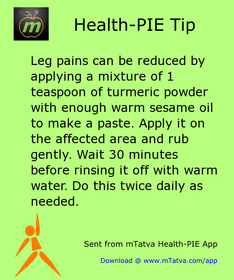 leg pains can be reduced by applying a mixture of 1 teaspoon of turmeric powder 160.png