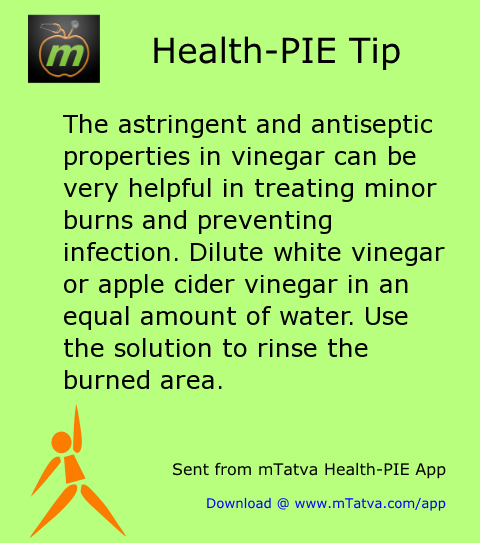 the astringent and antiseptic properties in vinegar can be very helpful in treating minor burns 174.png