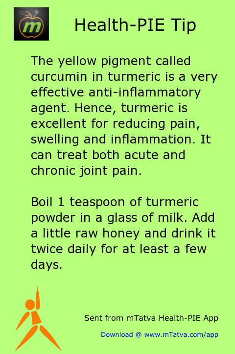 the yellow pigment called curcumin in turmeric is a very effective anti inflammatory agent hence 214.png